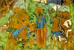 Мелхиседек благословляет Авраама. Фреска северной паперти церкви Воскресения в Ярославле